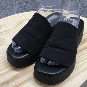 Viintage Y2K Steve Madden Sandals 41 Slinky Slip On Platform Slides Black Italy